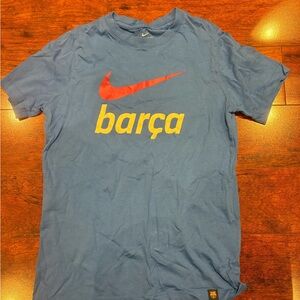 Nike Blue Barça Tee with Red Swoosh